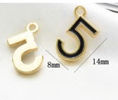 Подвеска металл 5, 0,8*1,4см, золото, черный, шт. Подвески