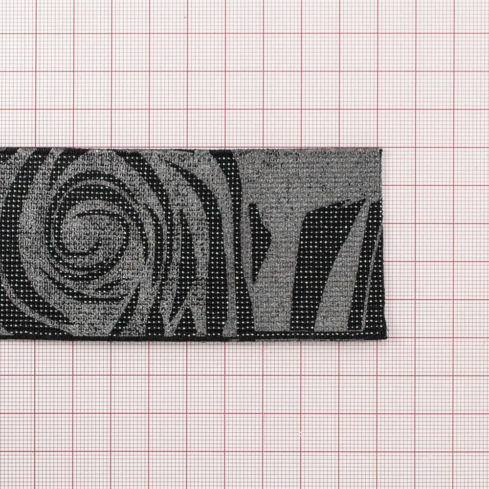 Резинка №32 5см черная, серебро ярд. Резинка