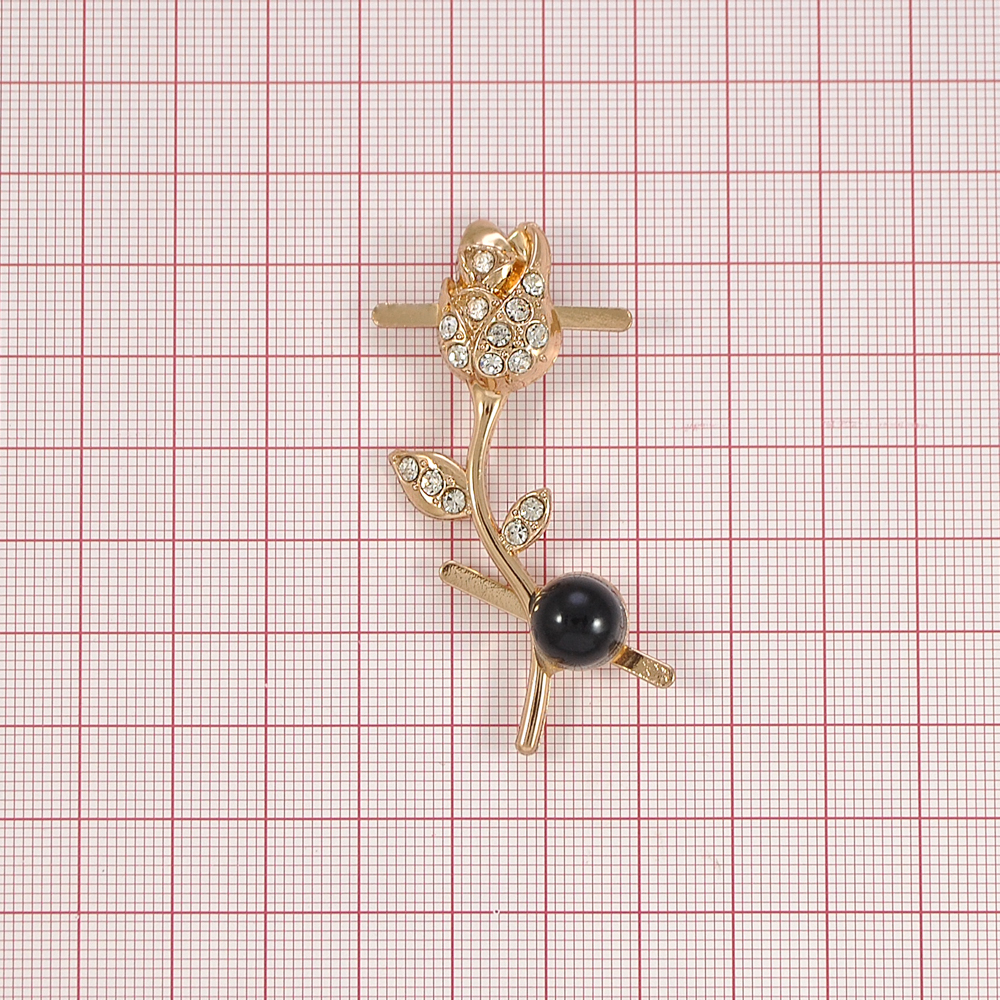 Краб металл Брошь с черным жемчугом ЛЕВЫЙ 15*50 золото, белые камни, черный жемчуг, шт. Крабы Металл Цветы, Жуки