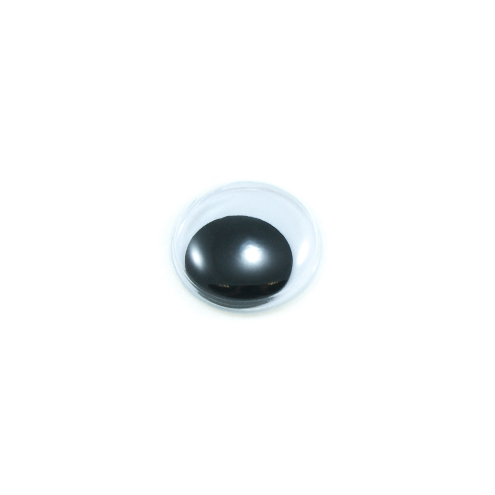 Глаз MR-18, круглый, белый, черный подвижный зрачок, 1тыс.шт. Глазики MR