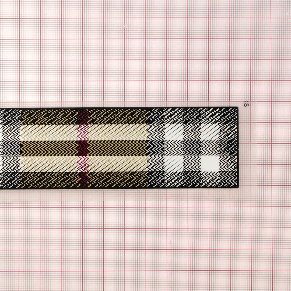 Термоаппликация Клетки, 50*3,7см, белый, серый, бежевый, розовый, шт. Термопереводки Резиновые, Термопленка