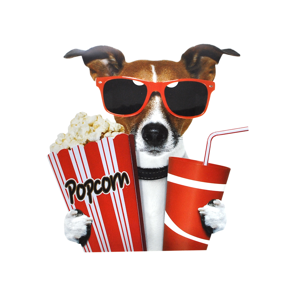 Термоаппликация Собака в очках 15*15см, черный, белый, красный, коричневый, шт. Термоаппликации Накатанный рисунок
