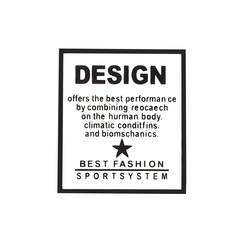 Термоаппликация резиновая DESIGN белая, черный текст 50*57мм, шт. Термопереводки Резиновые, Термопленка