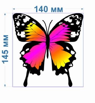 Аппликация клеевая тканевая Бабочка №4-4 14,0*14,5см атлас, шт. Аппликация клеевая