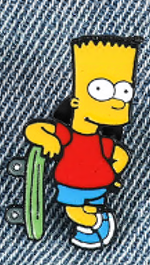 Брошь Барт со скейтом, желтый, голубой, черный, красный, зеленый, шт. Броши