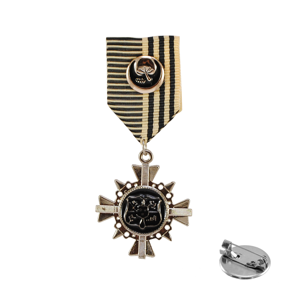 Брошь № 42 Орден-звезда черно-бежевая, подвеска NIK, шт. Броши