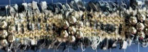 Тесьма 3,5см декор с бисером и бахромой, золотой, белый, синий, ярд. Тесьма