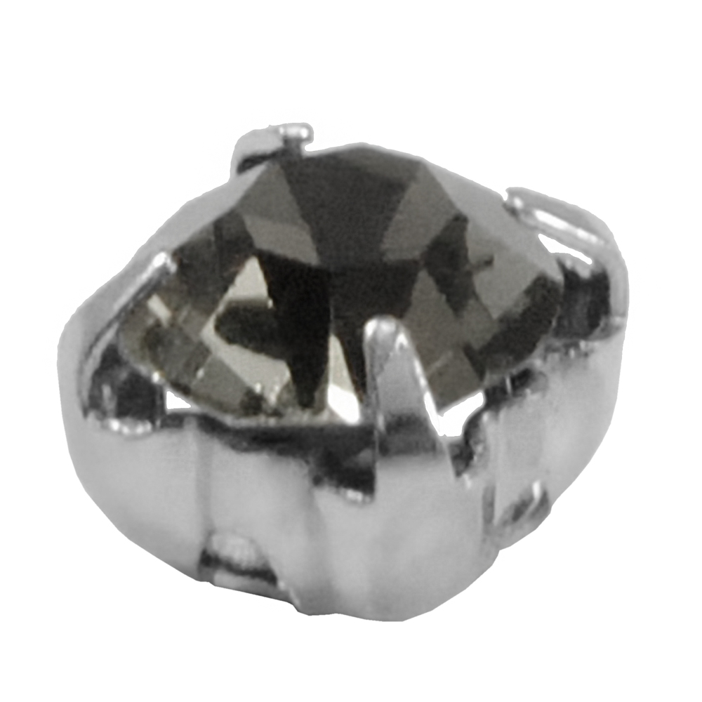 Стразы пришивные в металле круглые, black diamond, шт. Стразы пришивные в металле