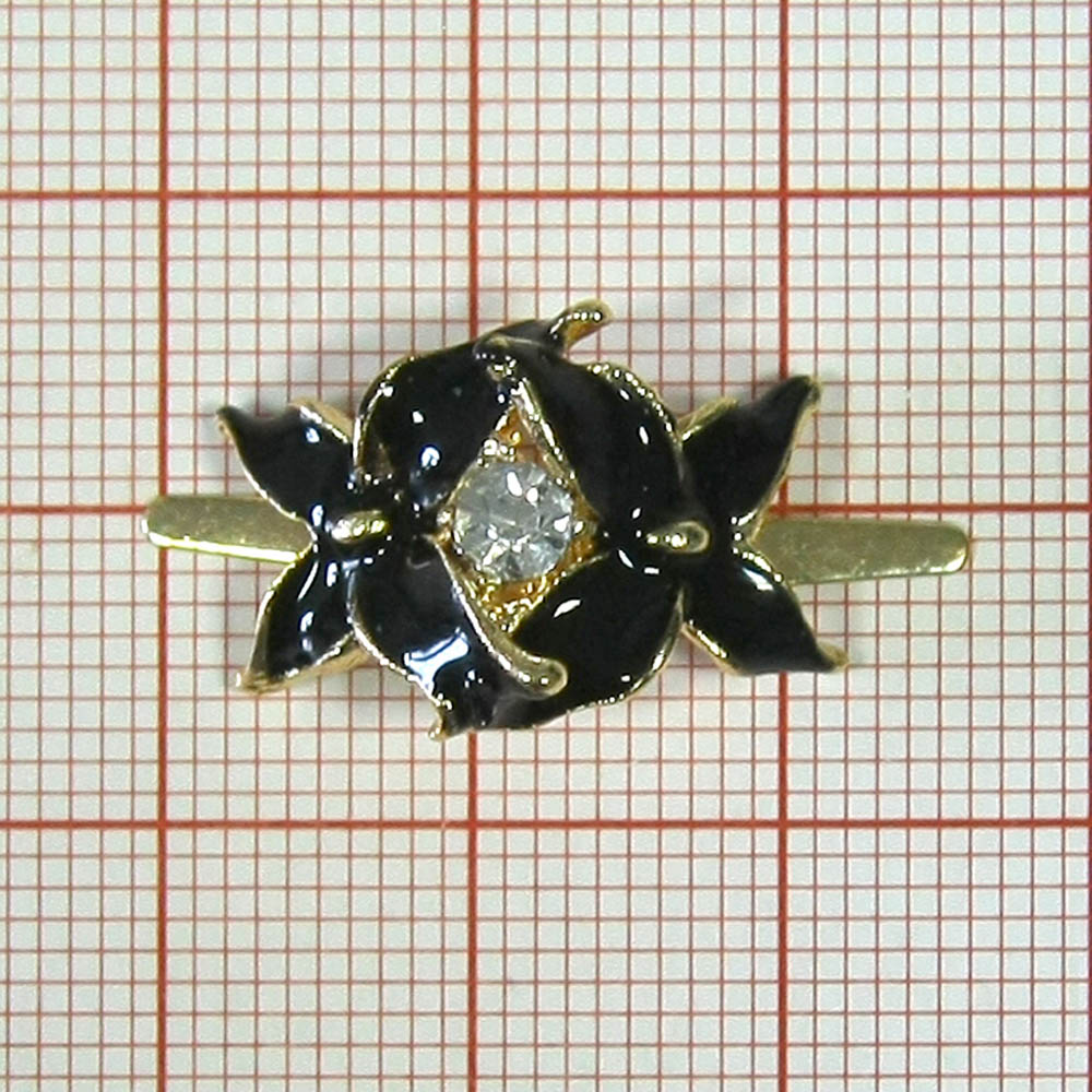 Краб металл Бабочки 20*14мм Gold, черная эмаль, белый камень, шт. Крабы Металл Цветы, Жуки