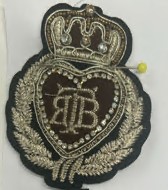 Шеврон пришивной, RTB, корона, венок золотой, черный, коричневый, шт. Нашивка Ткань