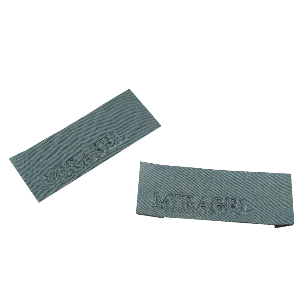 Этикетка тканевая вышитая шт. Mirabel 2,5*7см серая, шт. Вышивка / этикетка тканевая