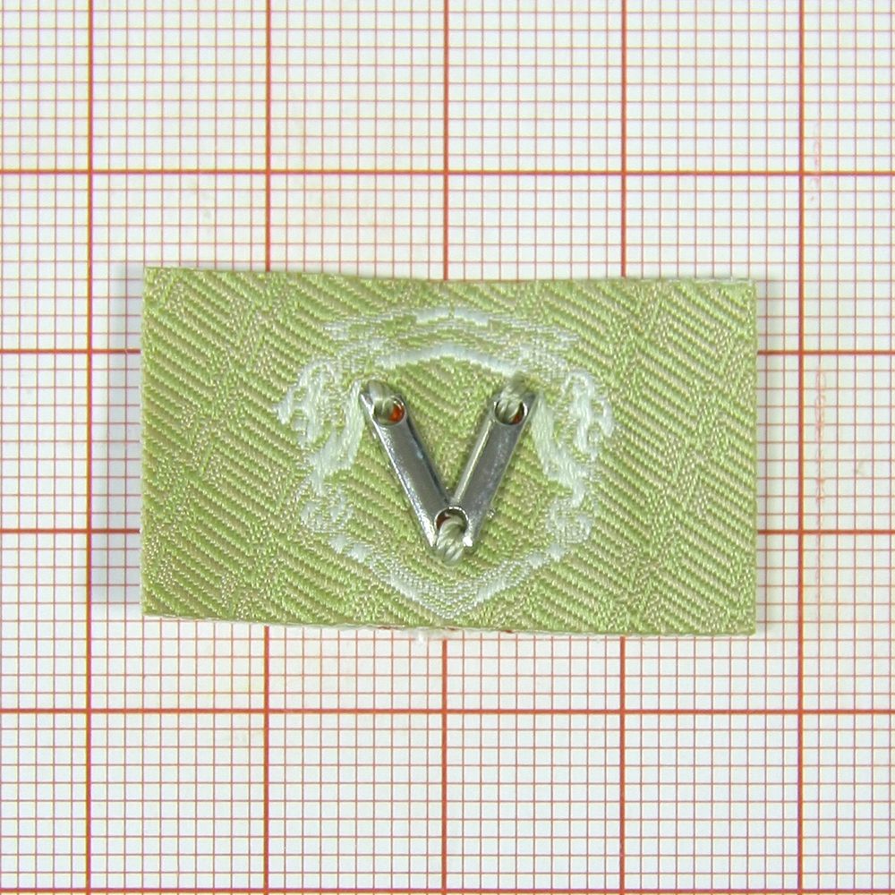 Лейба тканевая V 35*20мм бежевый, белый, NIKEL, шт. Лейба Ткань