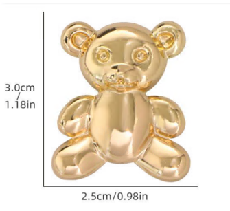 Брошь Мишка, 2,9*2,4см, золото, шт. Броши