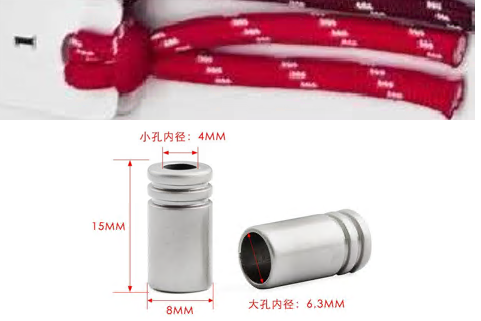 Шнур 5мм с металл наконечниками, 140см, красно-белый, матовый никель, шт. Шнур