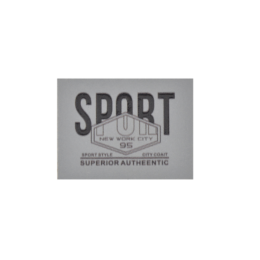 Лейба светоотражающая, SPORT, 3*4см, серый, черный, белый, шт. Лейба Кожзам