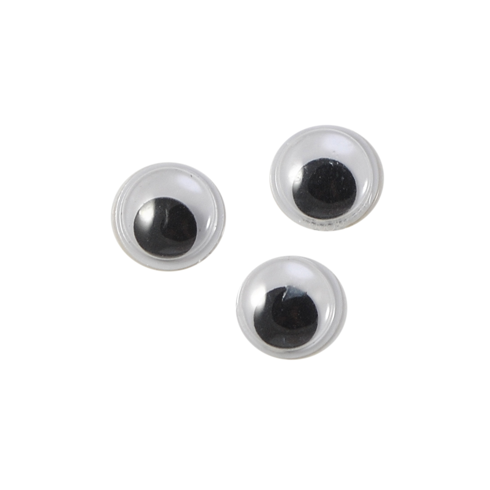 Глаз MR-12, круглый, белый, черный подвижный зрачок, 1тыс.шт. Глазики MR