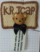 Шеврон Мишка ( K.R. Jcap), коричневый, черный, бежевый, шт. Нашивка Ткань