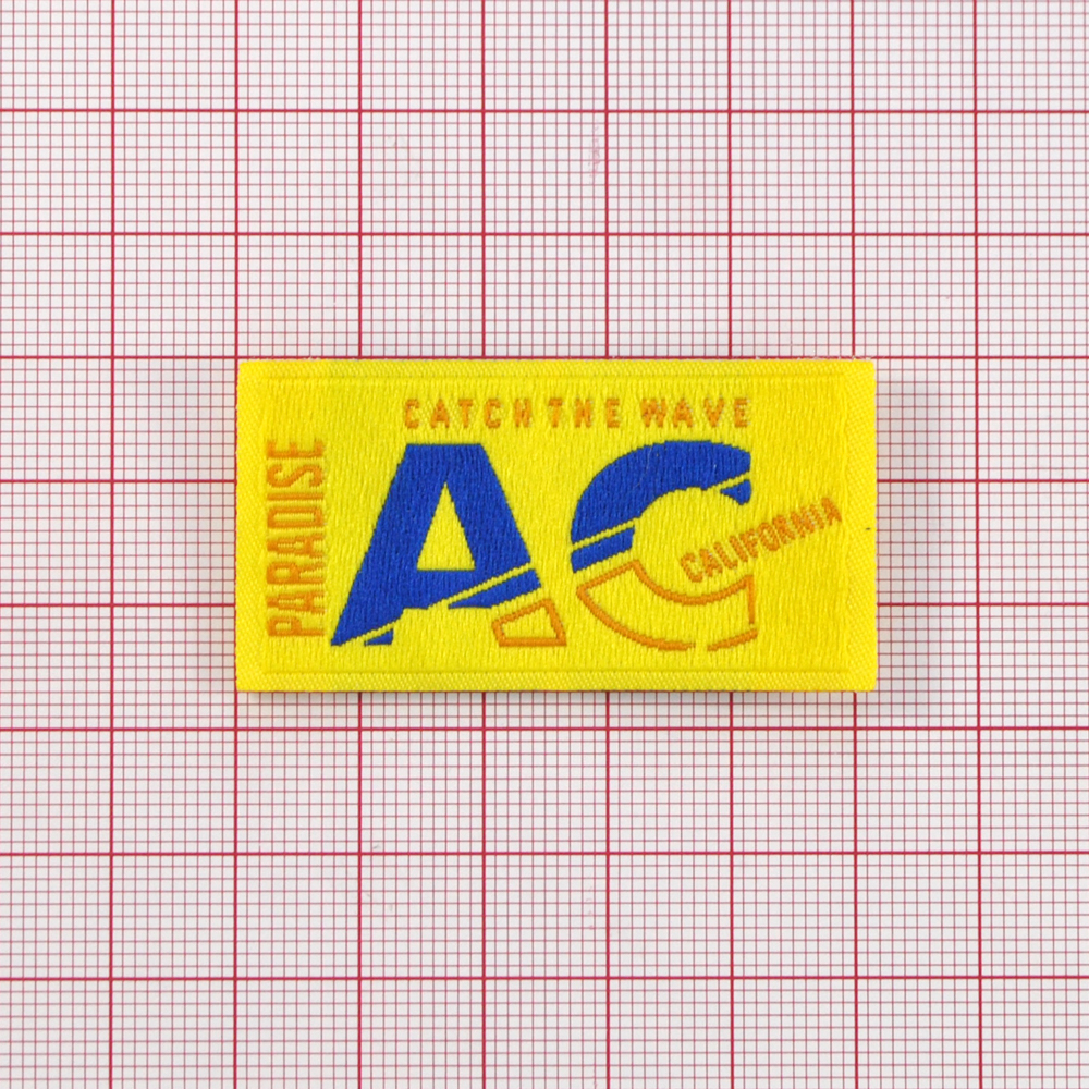 Лейба ткань AC, 2,6*5см, желтый, синий, шт. Лейба Ткань