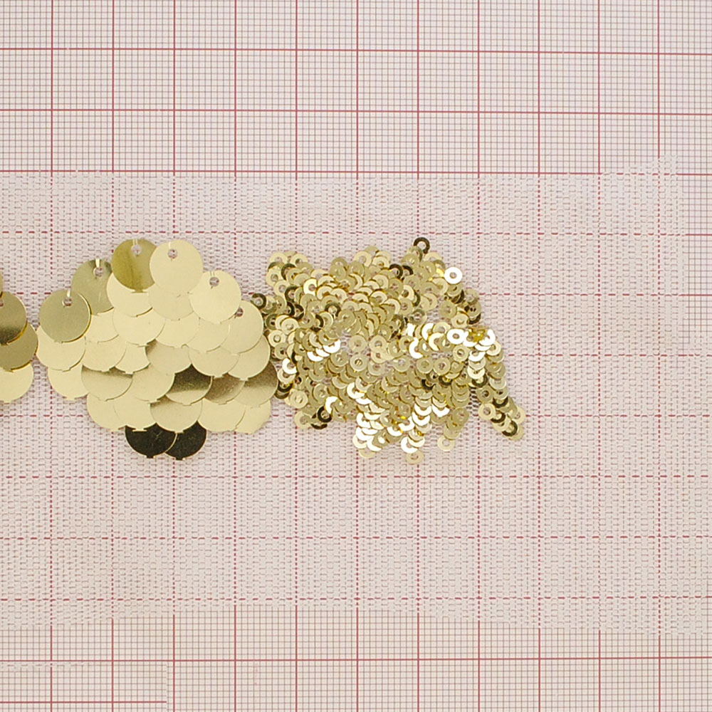 Тесьма Сети 7см белый и золотые пайетки, 30ярд. Тесьма