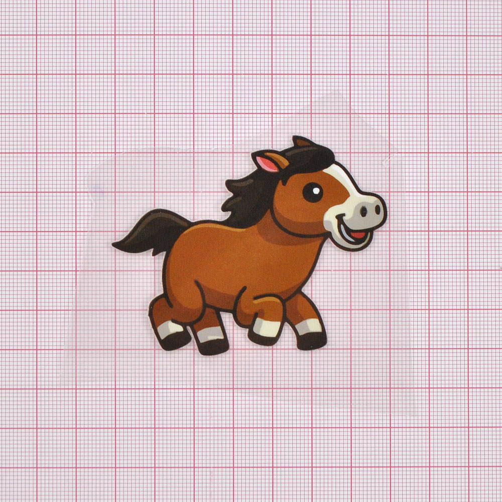 Термоаппликация Понни мультяшный 5,7*7см, коричневый, белый, черный. шт. Термопереводки Детские