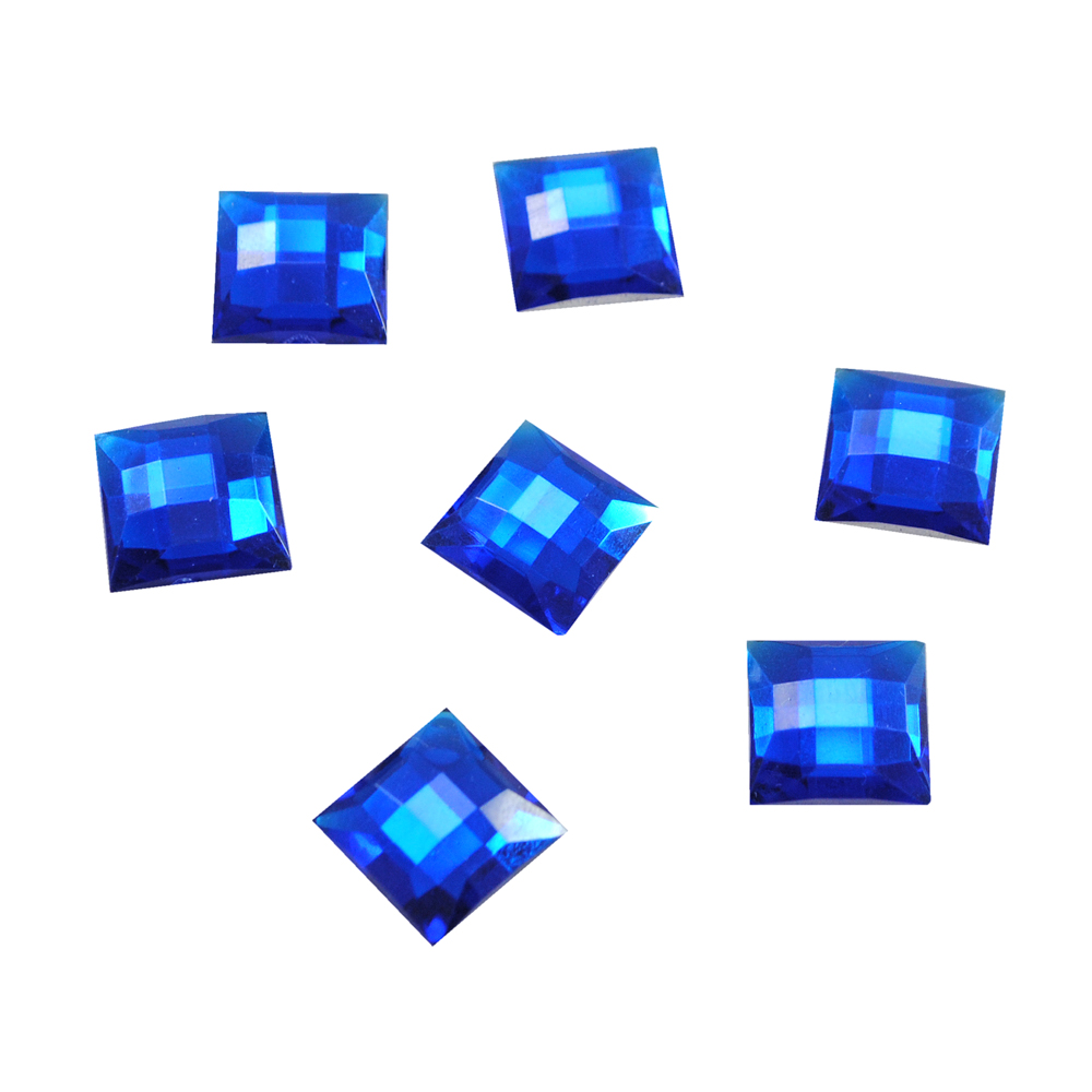 Стразы Д на клей, квадрат 12*12мм темн-голубой 9, 1тыс.шт. Стразы на клей