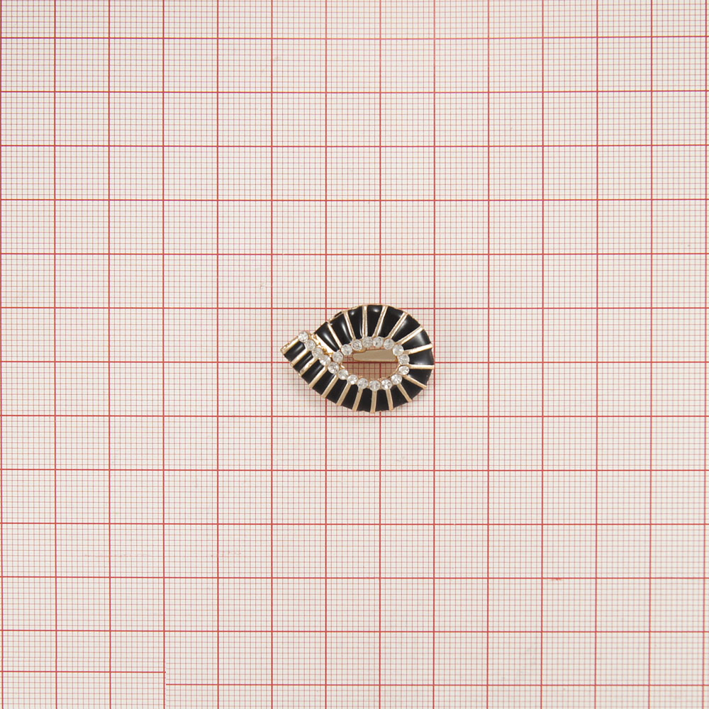 Краб металлGOLD Воротничок черная эмаль, белые камни, шт. Крабы Металл Геометрия Декор