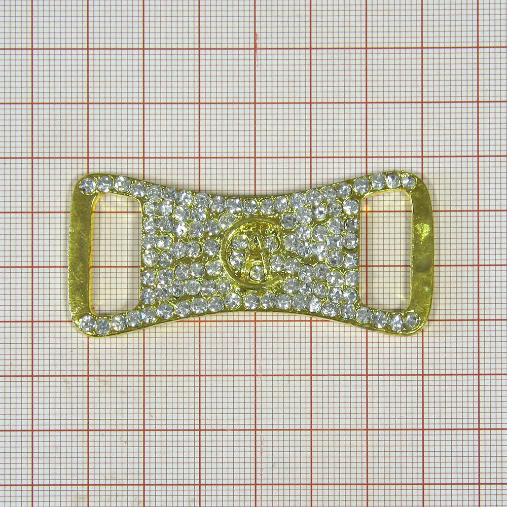 Укр. стекл. 7588 GOLD перетяжка-экран СА, 2,2см, шт. Перетяжка металл со стразами