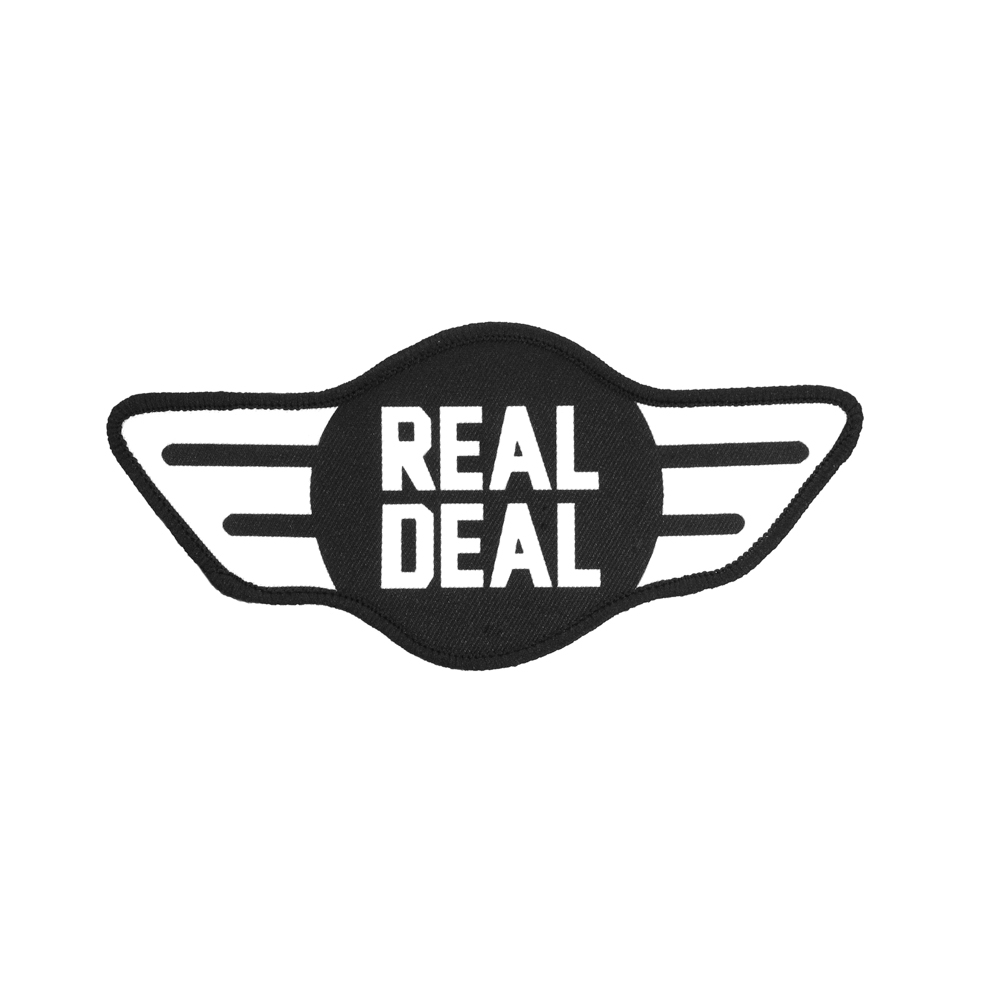 Нашивка тканевая Real Deal 15,5*7см черно-белый, шт. Нашивка Вышивка, Ткань
