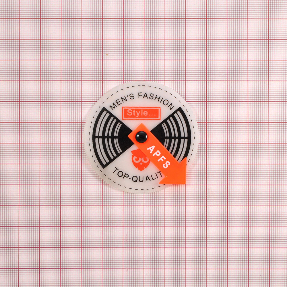 Лейба клеенка с резиновой подвеской APFS, 5.5*5.5см, черный, белый, оранжевый, серебро, шт. Лейба Клеенка