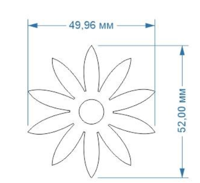 Аппликация, Цветок, 4,99*5,2см, лазер, плёнка 62334, шт. Термоаппликация плоттер/лазер