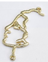 Подвеска металл Лицо, 1,6*3,5см, золото, шт.. Подвески