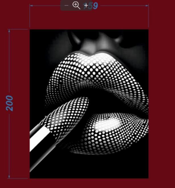 Термотрансфер DTF, Губы (с помадой), 15,9*20см, шт. Термотрансфер
