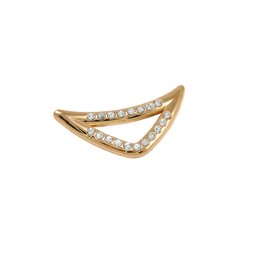 Краб металл Треуголка 35*18мм GOLD, белые камни, шт. Крабы Металл Геометрия Декор