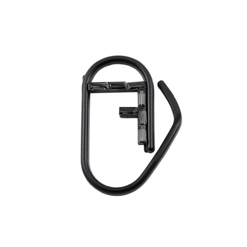 Краб металл с камнями Правый Скрепка F, 5,2*3,6см, метовый черный, черный, шт. Крабы Металл Надписи, Буквы