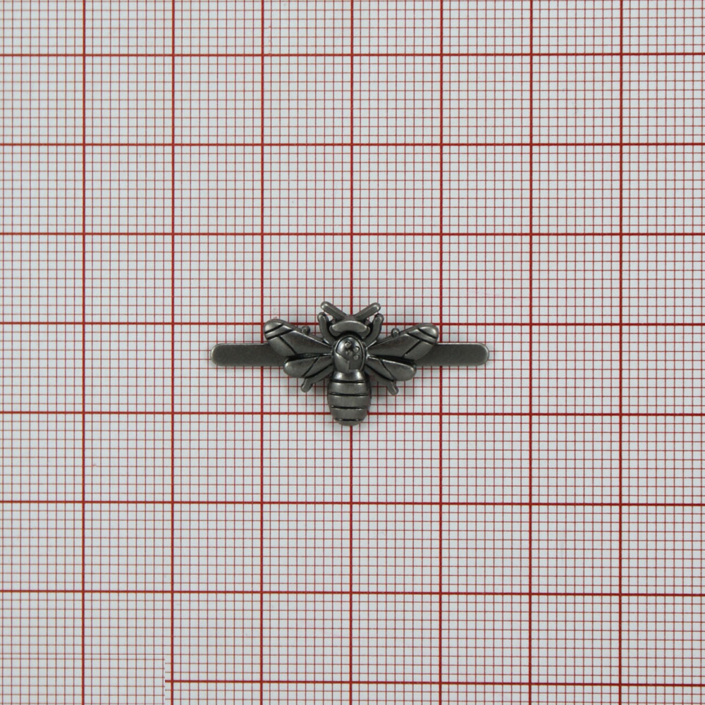 Краб металл Пчела 20*15мм Old silver, шт. Крабы Металл Цветы, Жуки