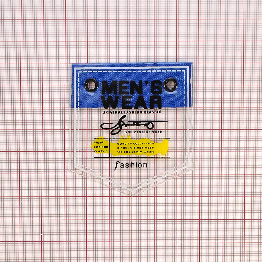 Лейба клеенка Карман с блочкой MEN'S WEAR, 6*5.5см, синий, белый, черный, желтый, шт. Лейба Клеенка