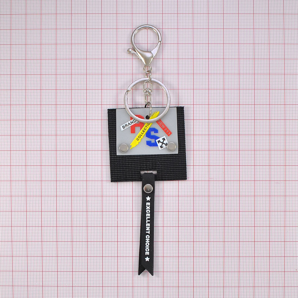 Подвеска тканевая с карабином. RS COLLECTION 5*16см черный, серый,синий, красный, желтый, никель. Подвески