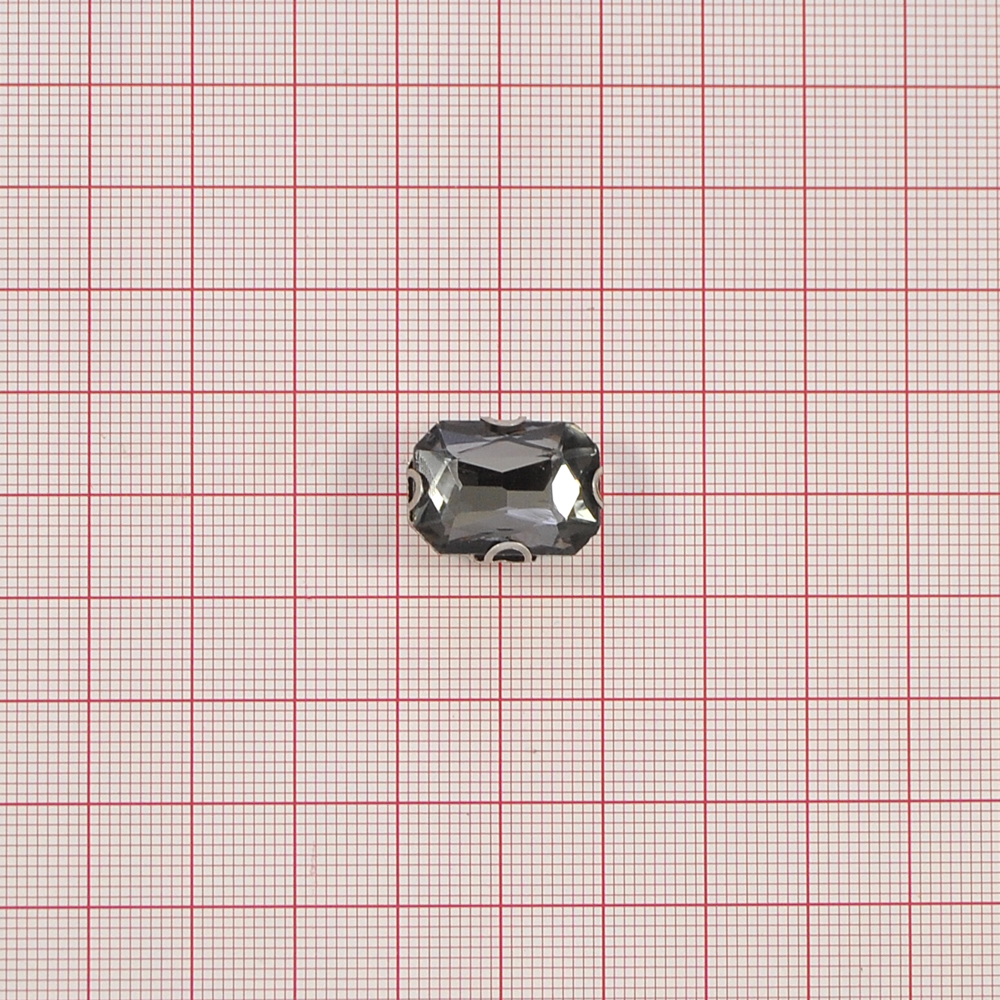 Стразы пришивные в металле, прямоугольник, 1,3*1,8см, black diamond, шт. Стразы пришивные в металле