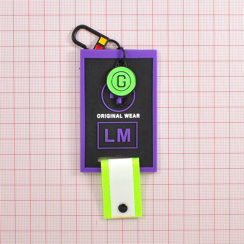 Подвеска резиновая с металлическим карабином LM, 14*5см, черный, фиолетовый, белый, зеленый, шт. Подвески