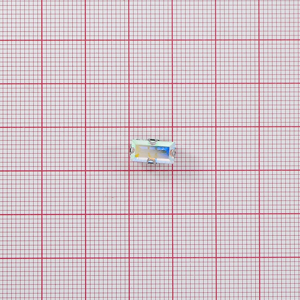 Стразы пришивные в металле, прямоугольник, 5*10мм, хамелеон, шт. Стразы пришивные в металле