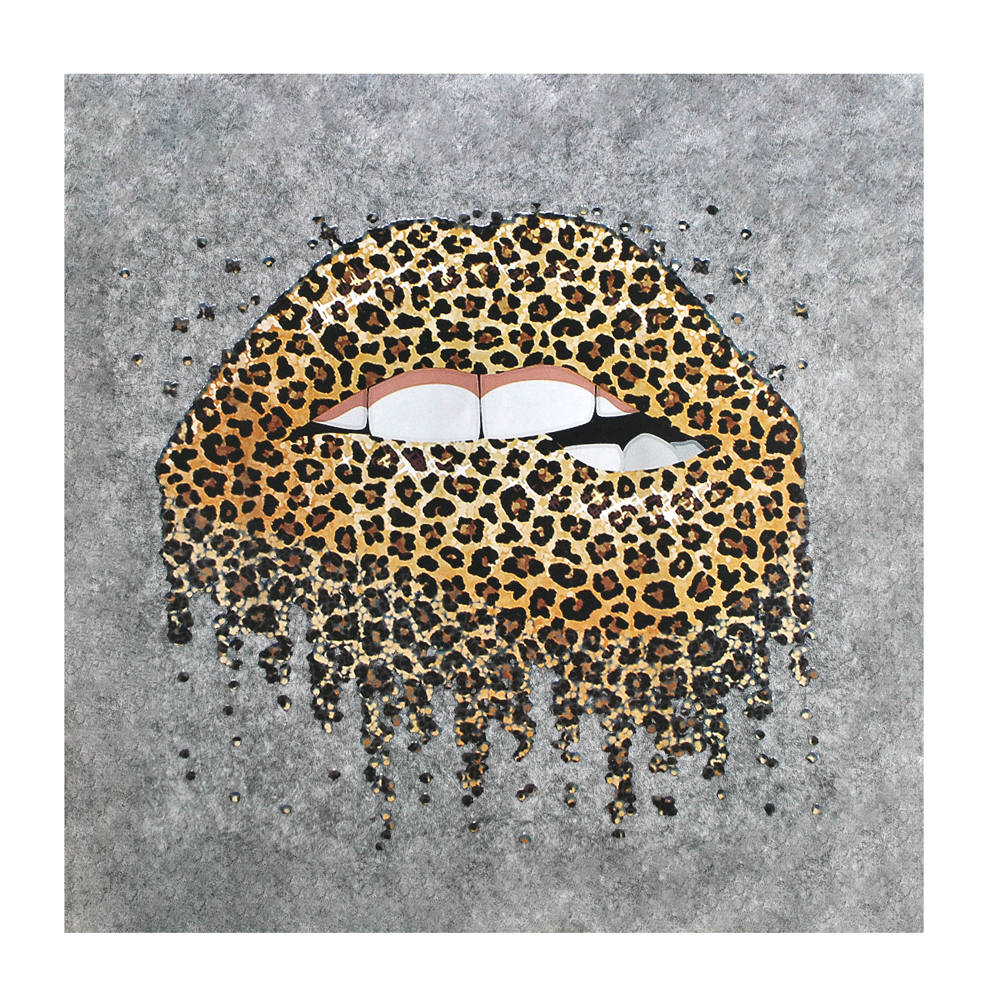 Термоаппликация Губы №22-7 (леопардовые) 16,3*17,8см, шт. Термопереводки Сердца и Губы