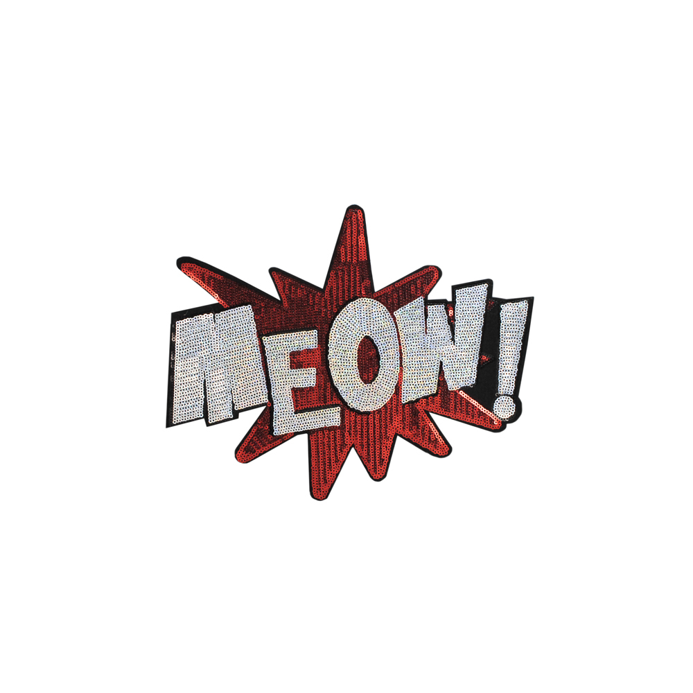 Аппликация клеевая пайетки MEOW 22*27,5см красный, белый, шт. Аппликации клеевые Пайетки