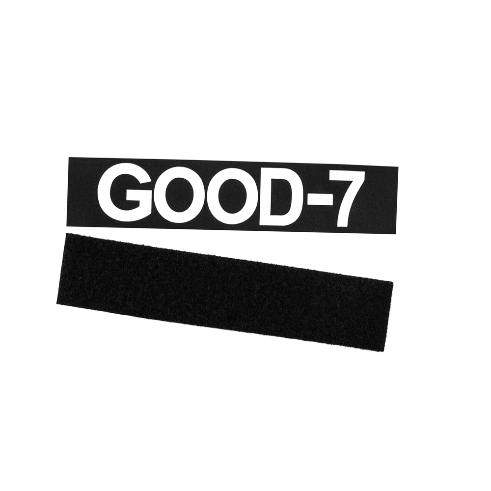 Нашивка тканевая на липучке Good-7 13.1*2.8см прямоугольной формы, черно-белая, шт. Нашивка Липучка