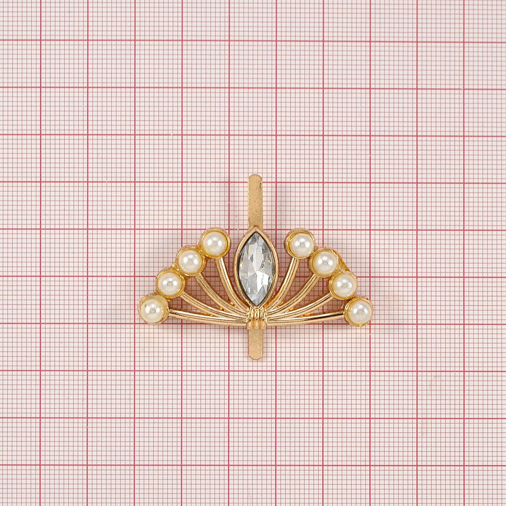 Краб металл Паучок 50*20мм GOLD, белый камень, белый жемчуг, шт. Крабы Металл Геометрия Декор