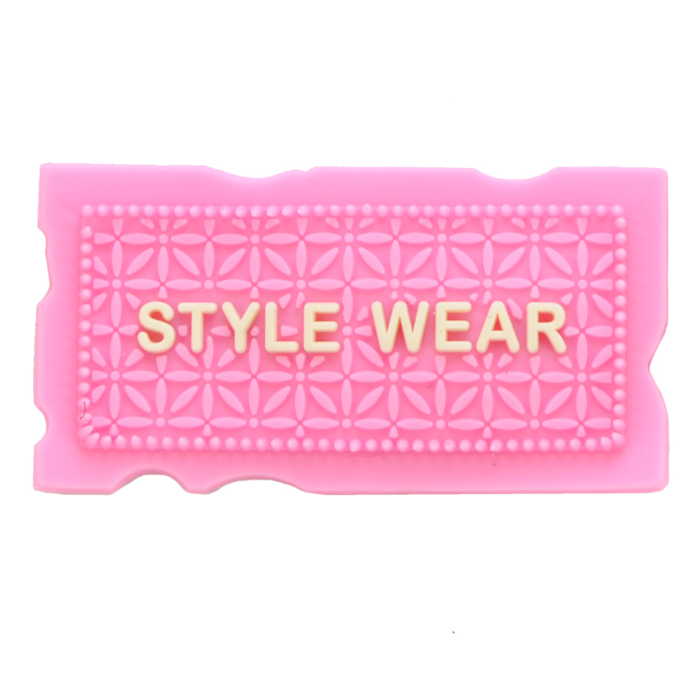 Лейба рез., Style Wear, розовый, 5,3*2,7см, шт.. Лейба Резина