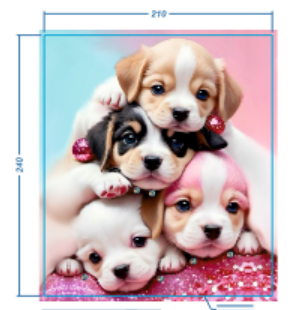 Аппликация композит, Щенки, 21*24см, королевский атлас, сублимация, лазер, SS20 32596, шт. Аппликация композит