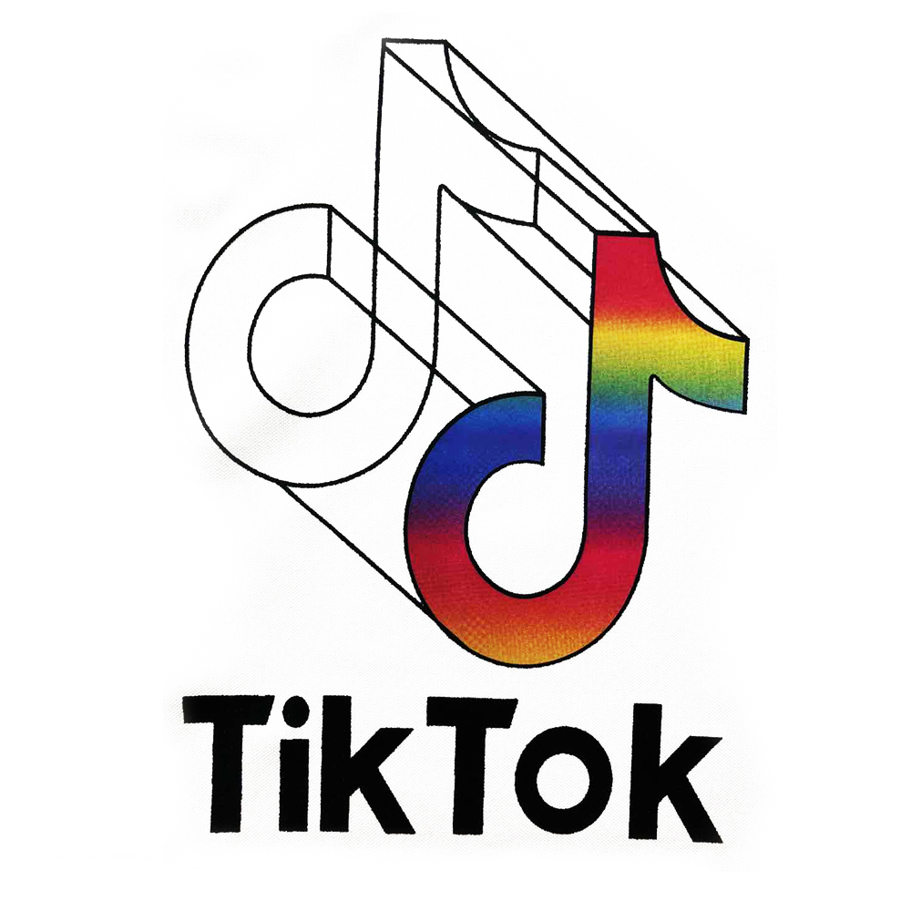 Термоаппликация №7-2 TikTok (нота цвет и ч/б) 15*24см, шт. Термопереводки Детские