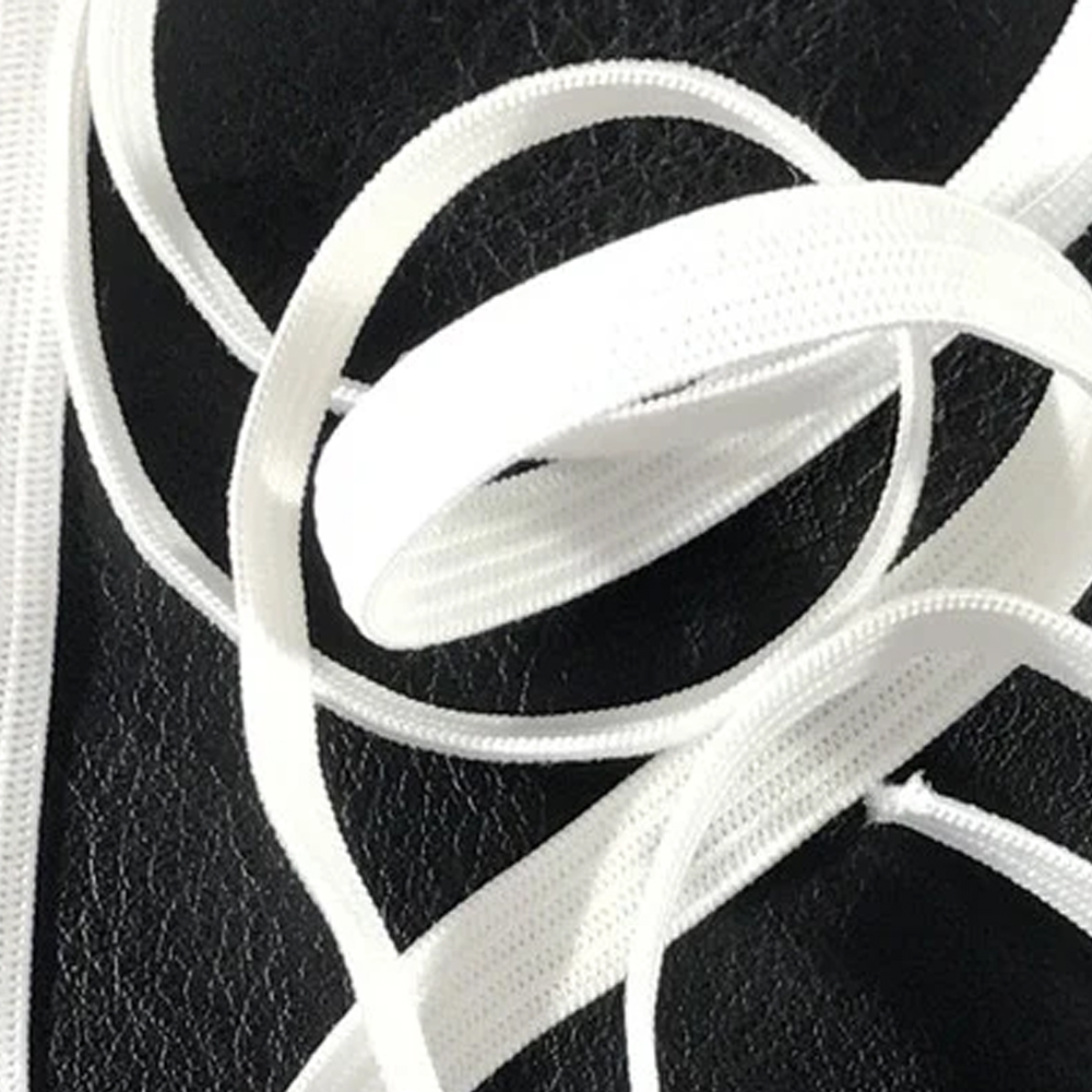 Резинка трикотажная 7мм, белая, 100м. Резинка