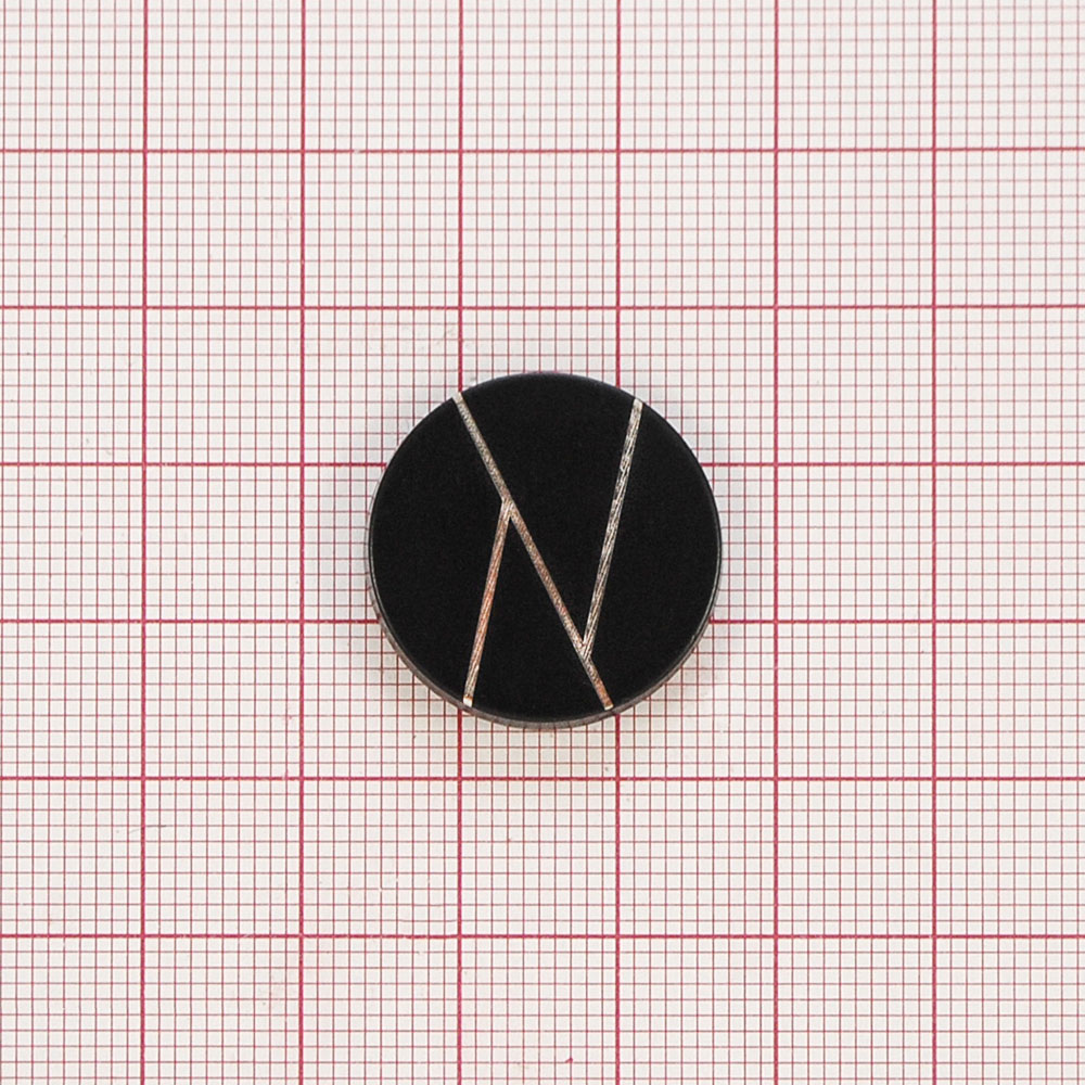 Кнопка металл круглая и полосы, черный и никель, 23мм, шт.. Кнопка металл