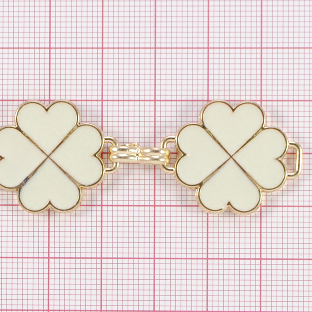 Тесьма с эмалью металл,  2,2см, белый, черн., золото, ярд. Тесьма из страз